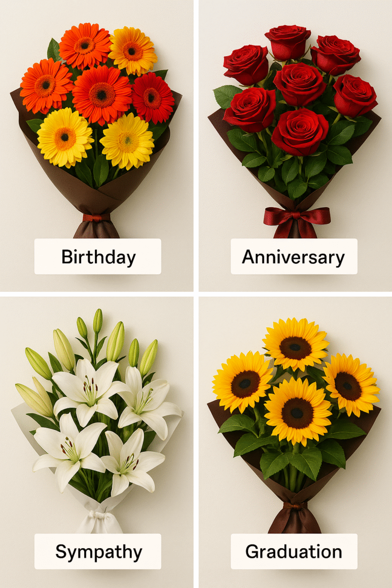 Flowers for every occasion in Jordan including roses, lilies, and gerberas