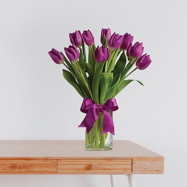 28 Purple Tulip Bouquet