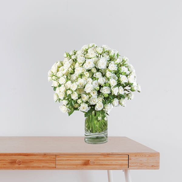 46 White Baby Rose Bouquet
