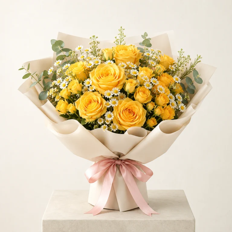 Sunbeam Yellow Rose & Daisy Bouquet