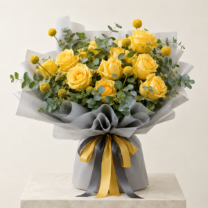 Sunny Days 12 Yellow Rose Bouquet