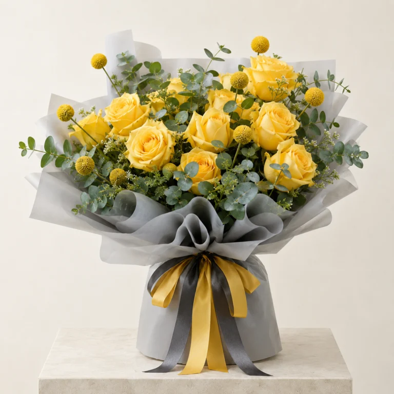1.2.1 Sunny Days 12 Yellow Rose Bouquet