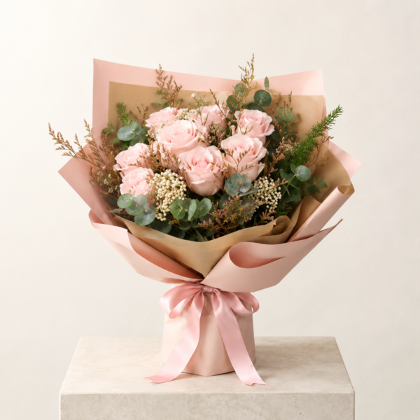 Petite Blush 10 Baby Pink Rose Bouquet